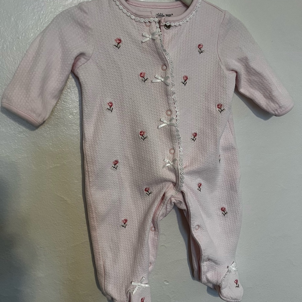 Little Me Pink Floral Footie One Piece